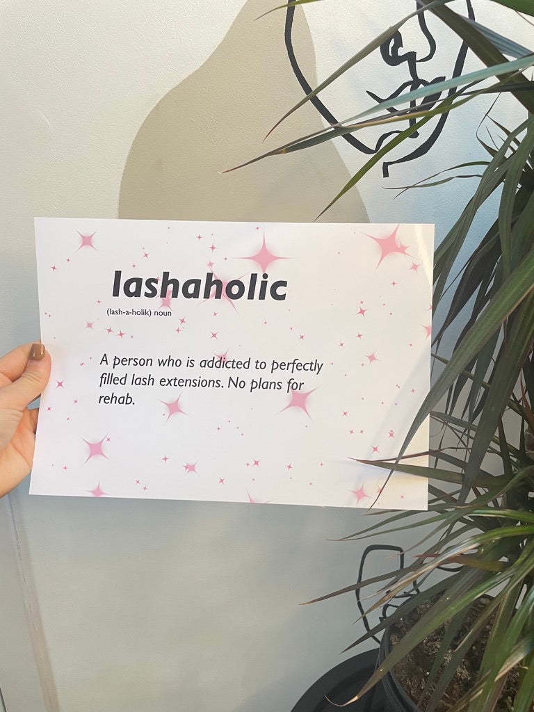Lashaholic Definition Wall Art