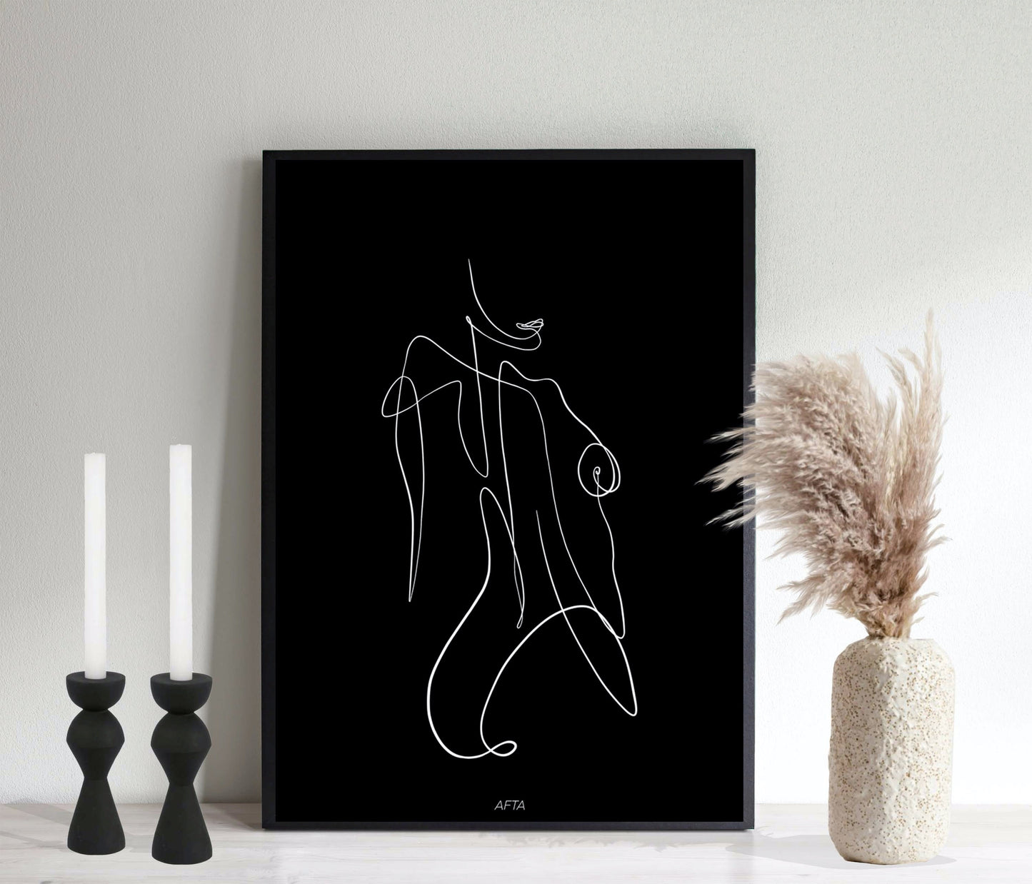 Woman Body Minimal Line Art Wall Art