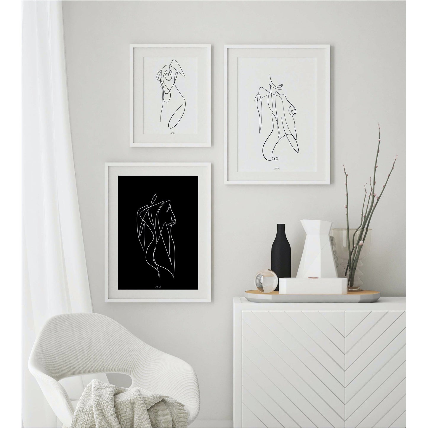 Woman Body Minimal Line Art Wall Art