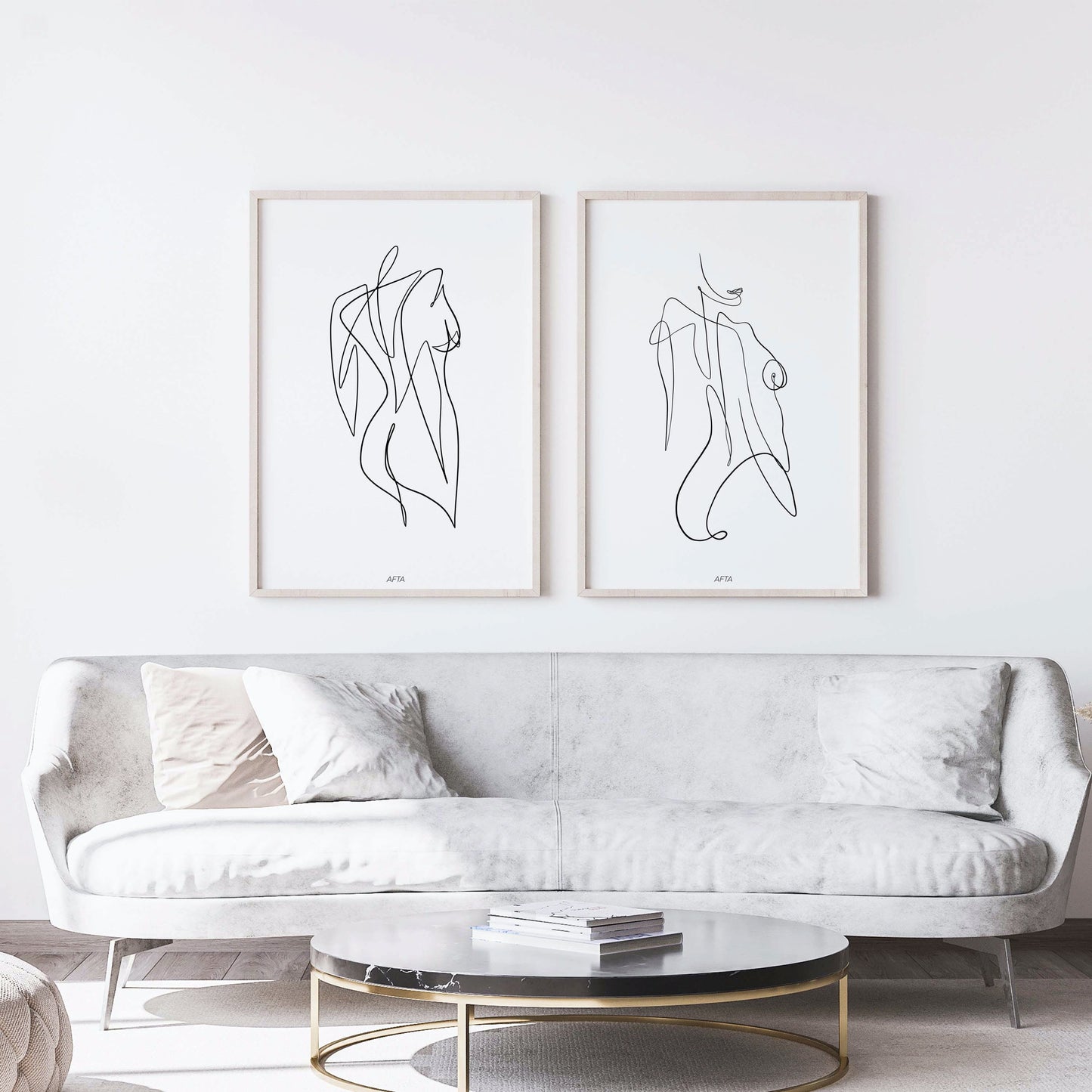 Woman Body Minimal Line Art Wall Art