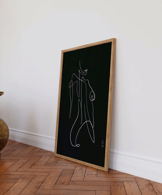 Woman Body Minimal Line Art Wall Art