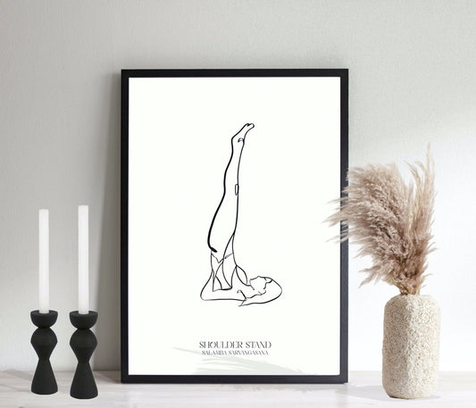 Shoulder Stand Yoga Line Wall Art
