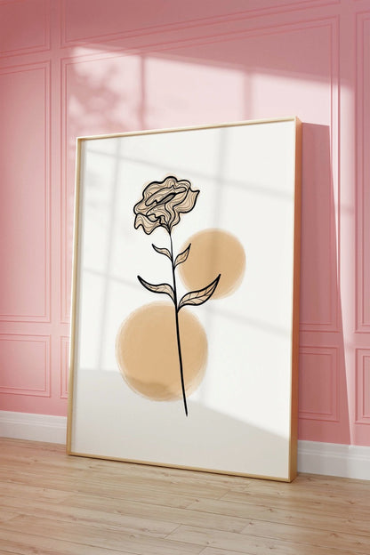 Abstract Flower Line Wall Art