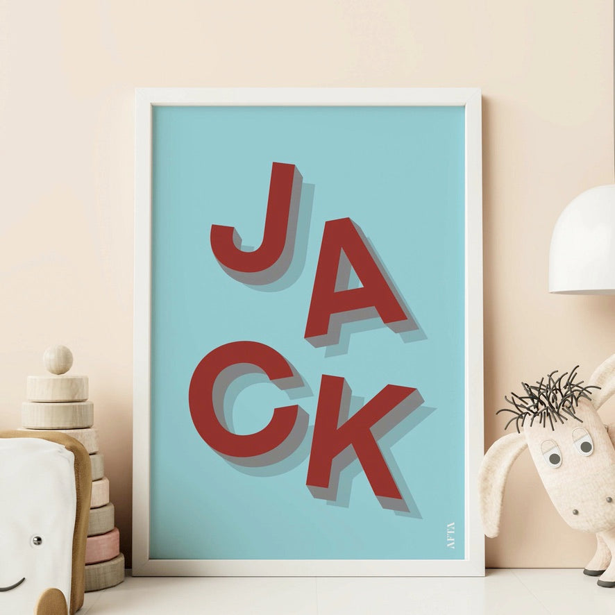 Custom Bold Name Text Kids Bedroom Art