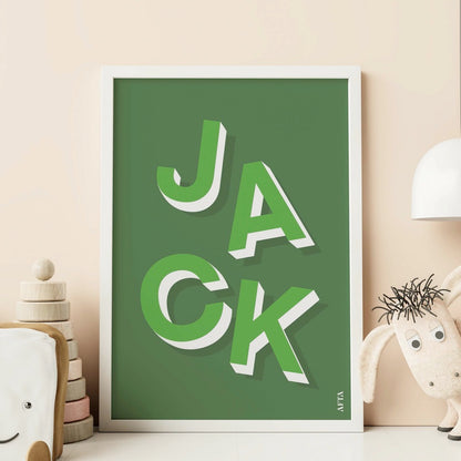 Custom Bold Name Text Kids Bedroom Art