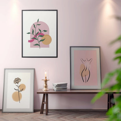 Abstract Flower Line Wall Art