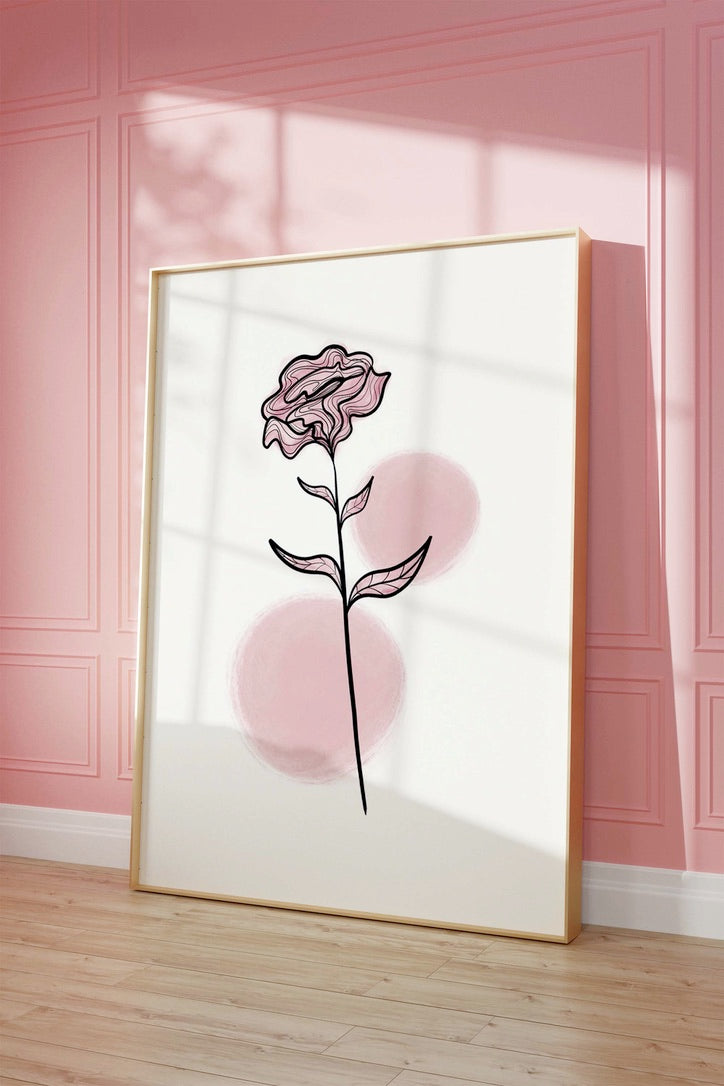 Abstract Flower Line Wall Art
