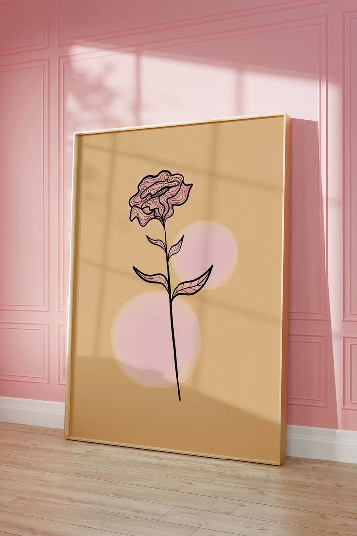 Abstract Flower Line Wall Art