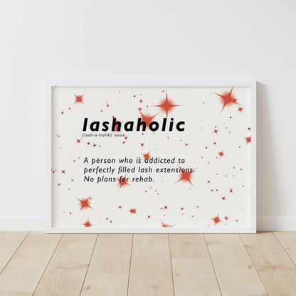 Lashaholic Definition Wall Art
