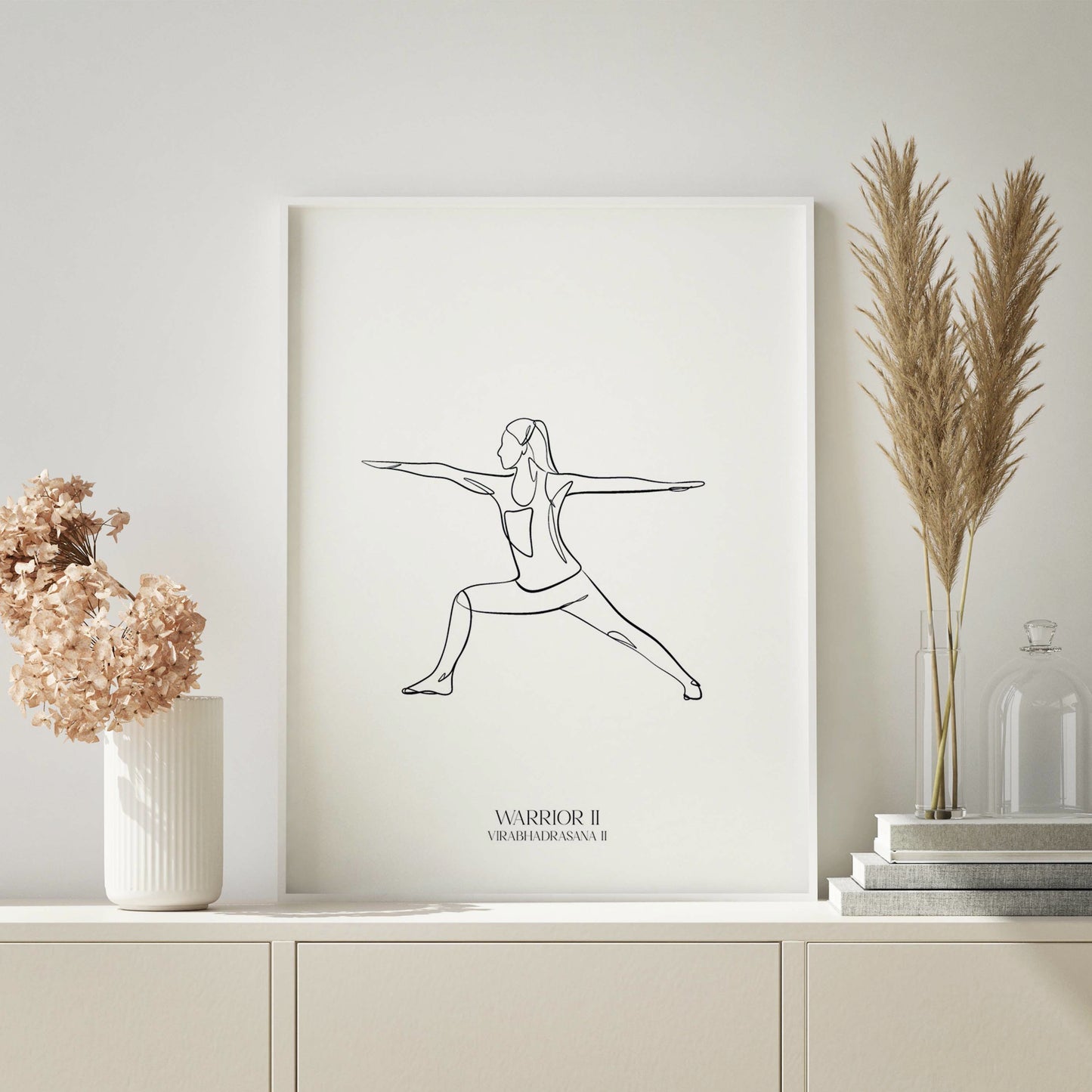 Warrior 2 Yoga Line Wall Art