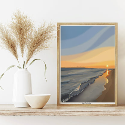 Irvine Beach at Sunset, Ayrshire Scotland Landscape Wall Art
